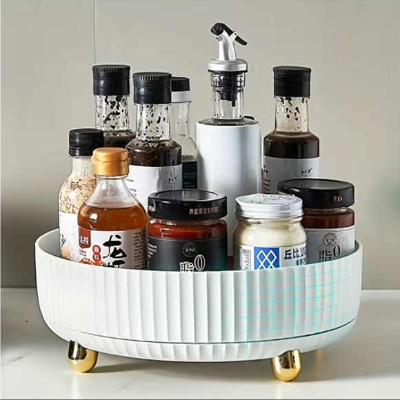 NEW WHITE LAZY SUSAN TURNER - Picture 2 of 4